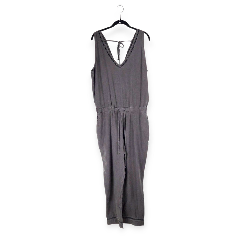 Anthropologie Cloth & Stone Charcoal Gray Sleeveless‎ Julianna Jumpsuit Size M - Picture 2 of 11